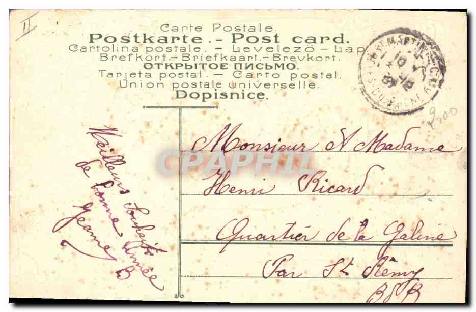 CPA Fantaisie Main Fleurs  — Verso