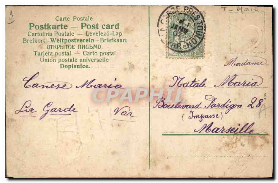 CPA Fantaisie Main Fleurs  — Verso
