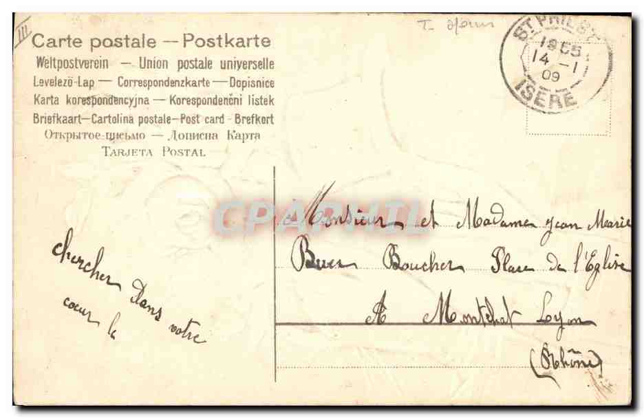 CPA Fantaisie Main Fleurs  — Verso