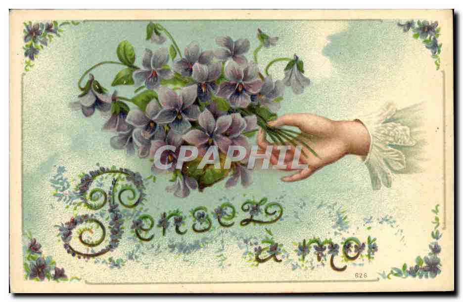 CPA Fantaisie Main Fleurs 