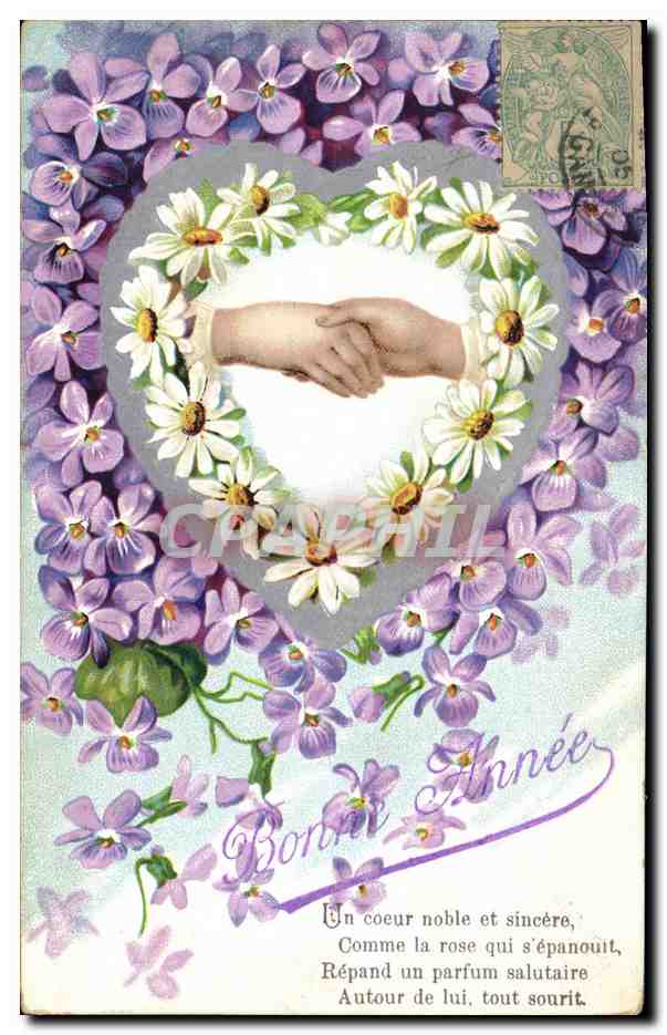 CPA Fantaisie Main Fleurs 