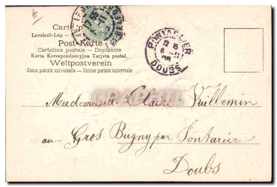 CPA Fantaisie Main Fleurs  — Verso