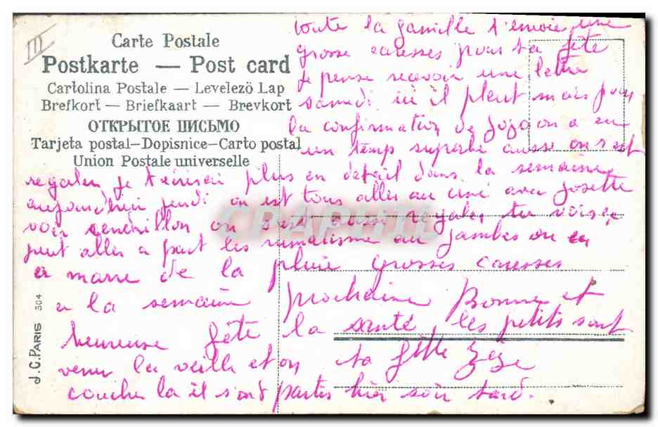 CPA Fantaisie Main Fleurs  — Verso