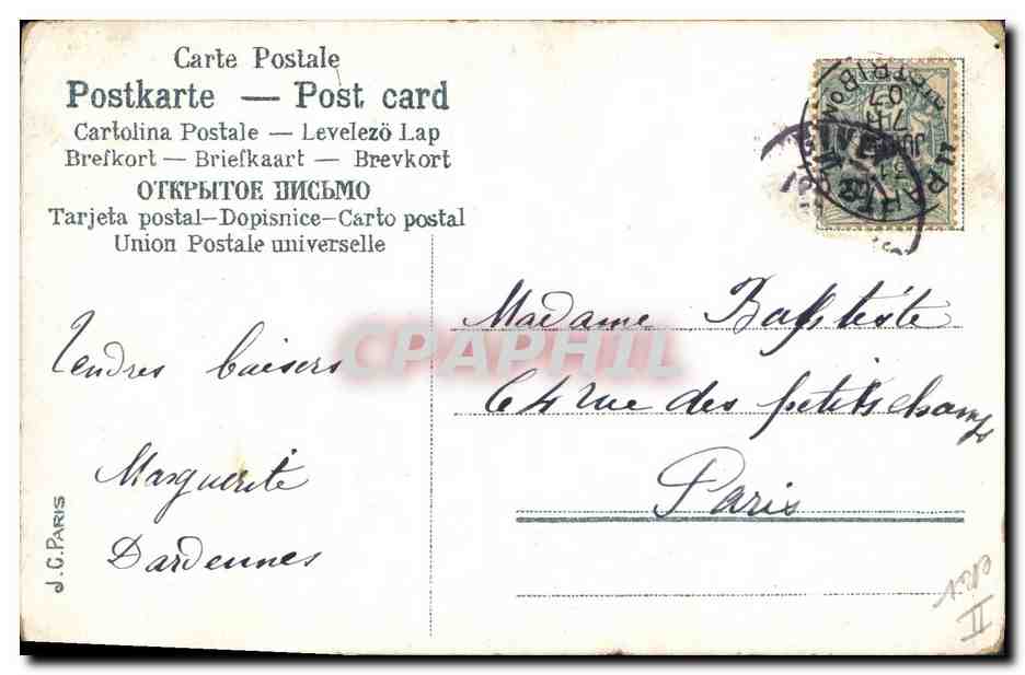 CPA Fantaisie Main Fleurs  — Rückseite