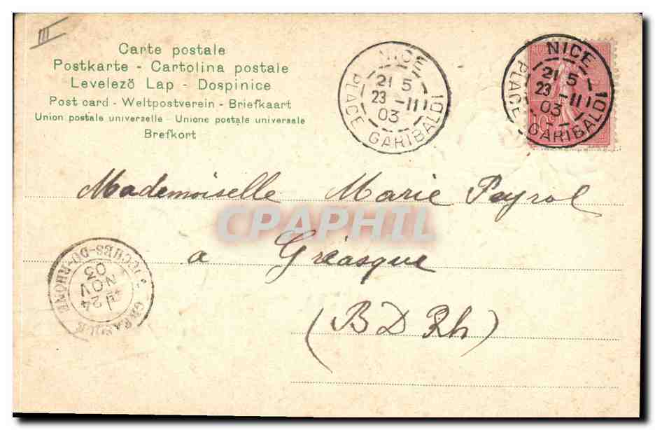CPA Fantaisie Main Fleurs  — Verso