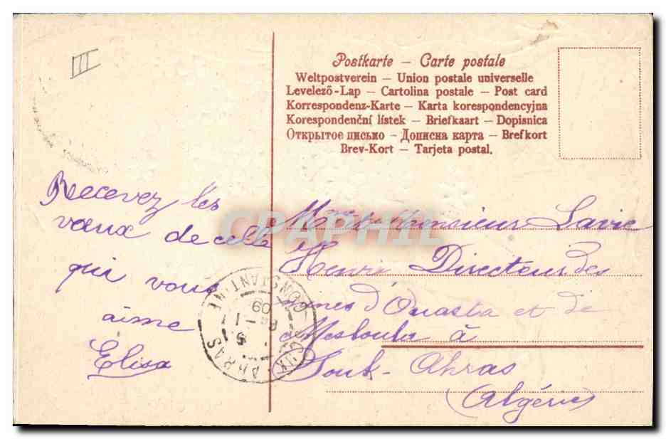 CPA Fantaisie Main Fleurs  — Verso