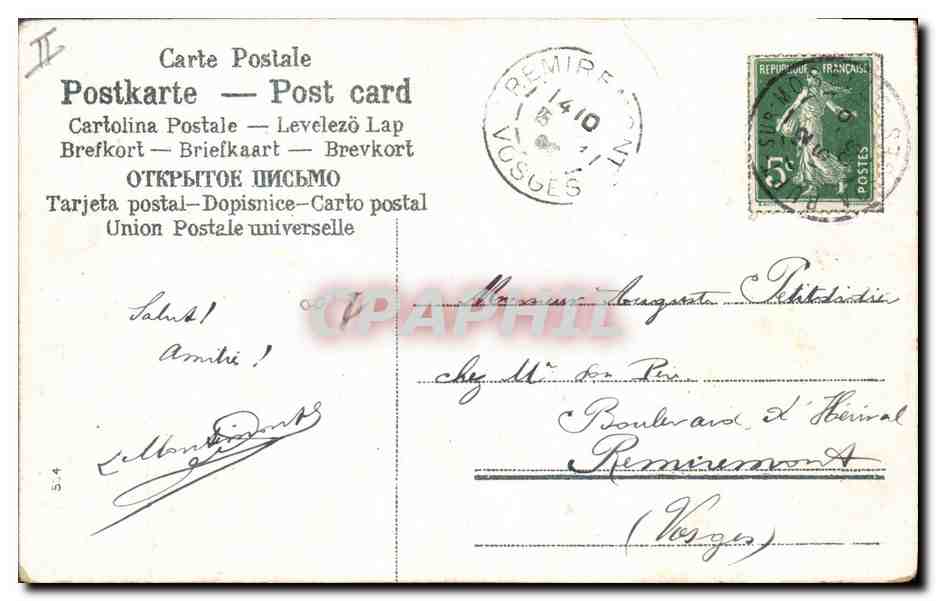 CPA Fantaisie Main Fleurs  — Verso