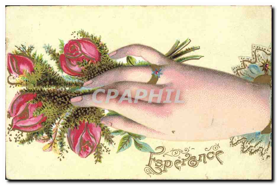 CPA Fantaisie Main Fleurs 