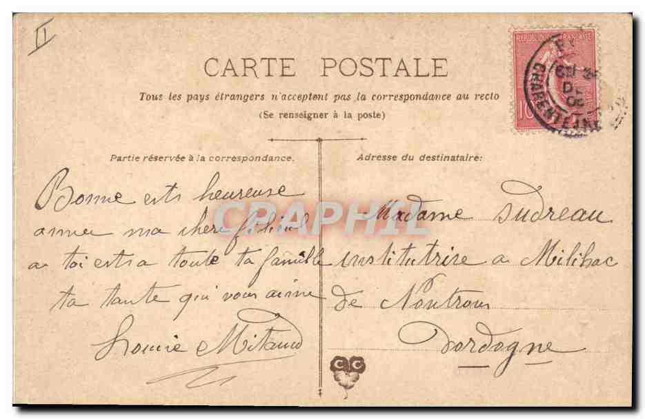 CPA Fantaisie Main Fleurs  — Verso