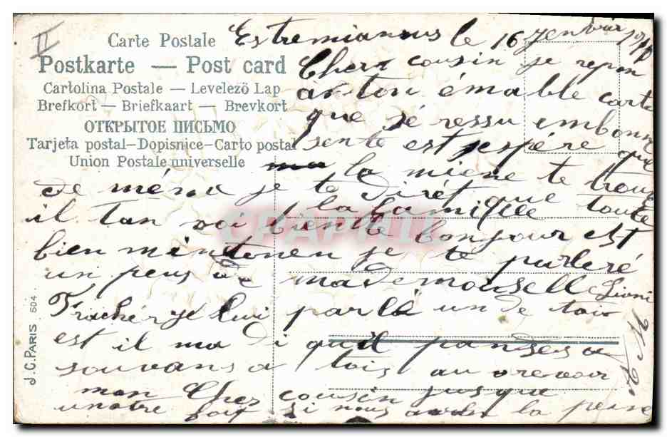 CPA Fantaisie Main Fleurs  — Verso