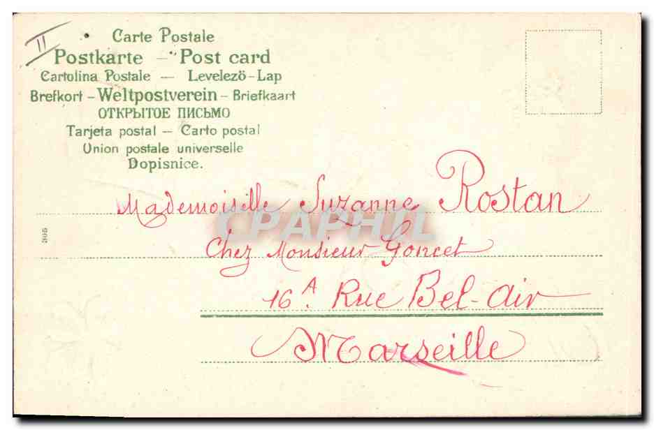 CPA Fantaisie Main Fleurs  — Verso