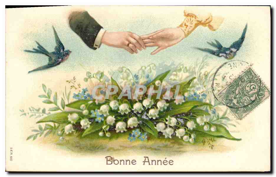 CPA Fantaisie Main Fleurs 