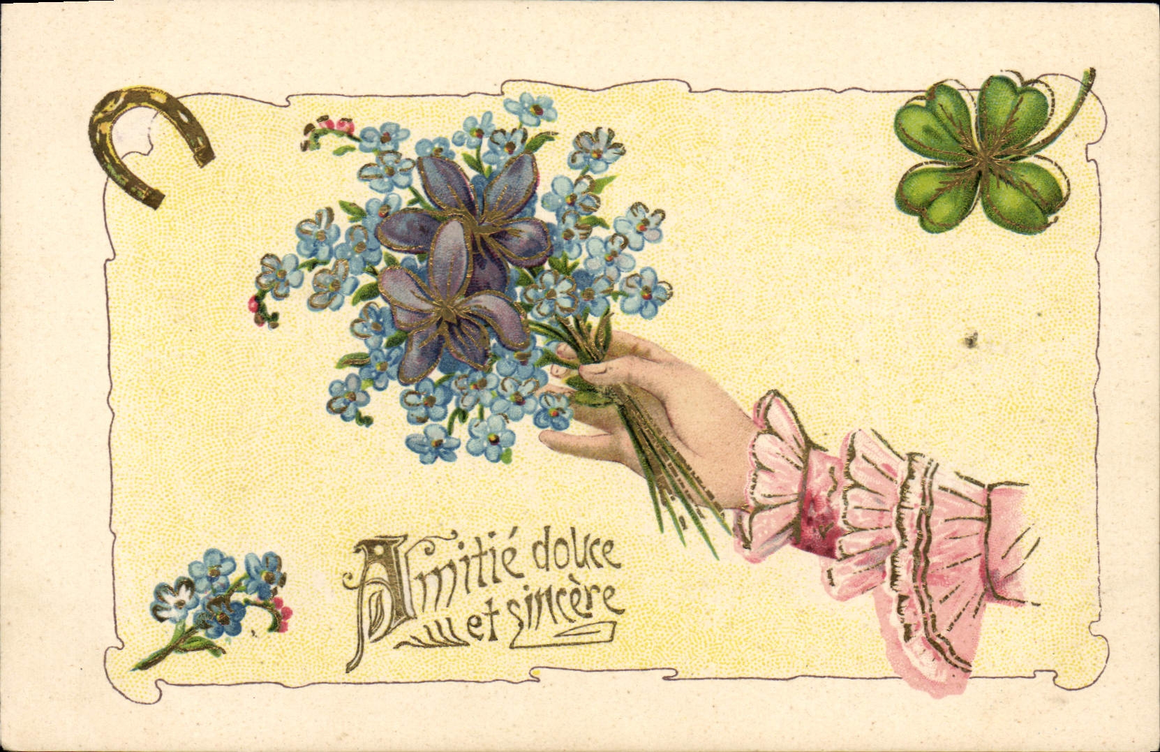 CPA Fantaisie Main Fleurs 