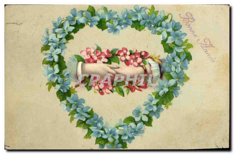 CPA Fantaisie Main Fleurs 