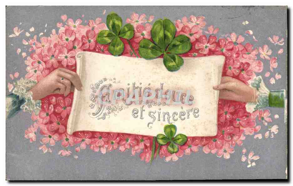 CPA Fantaisie Main Fleurs 