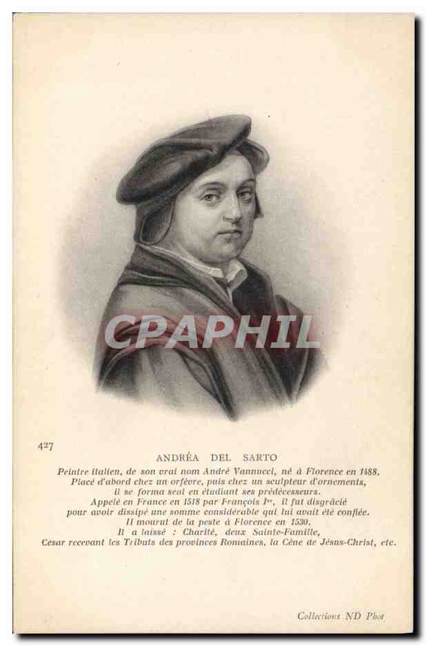 Andréa del Sarto — Peintre italien, né à Florence en 1488 — Collections ND Phot, n° 427