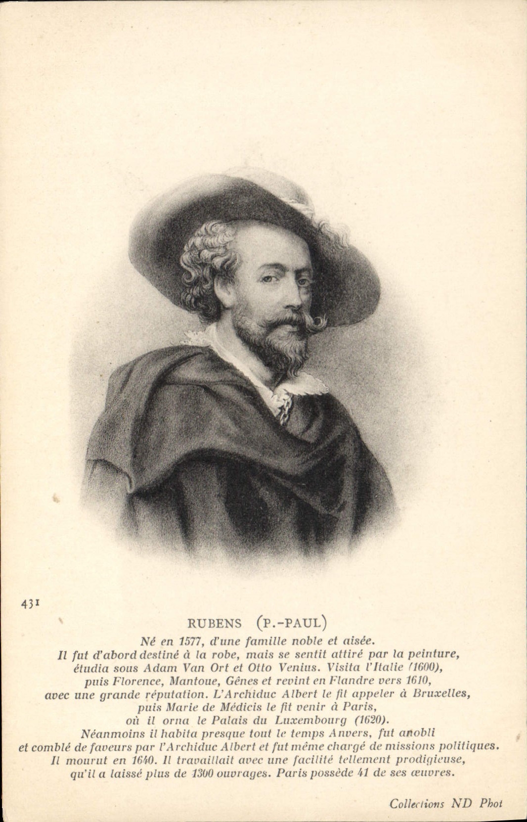 Rubens (P.-Paul) — portrait gravé — Collections ND Phot