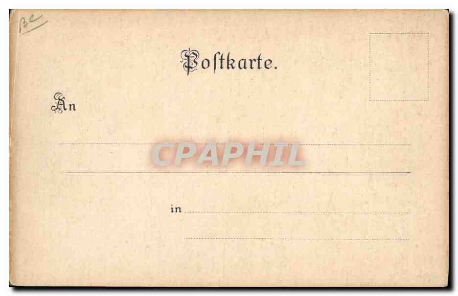 Portrait d'un homme âgé — texte allemand et carte de l'Allemagne — éditeur E. D. Böhr, Berlin — Reverso