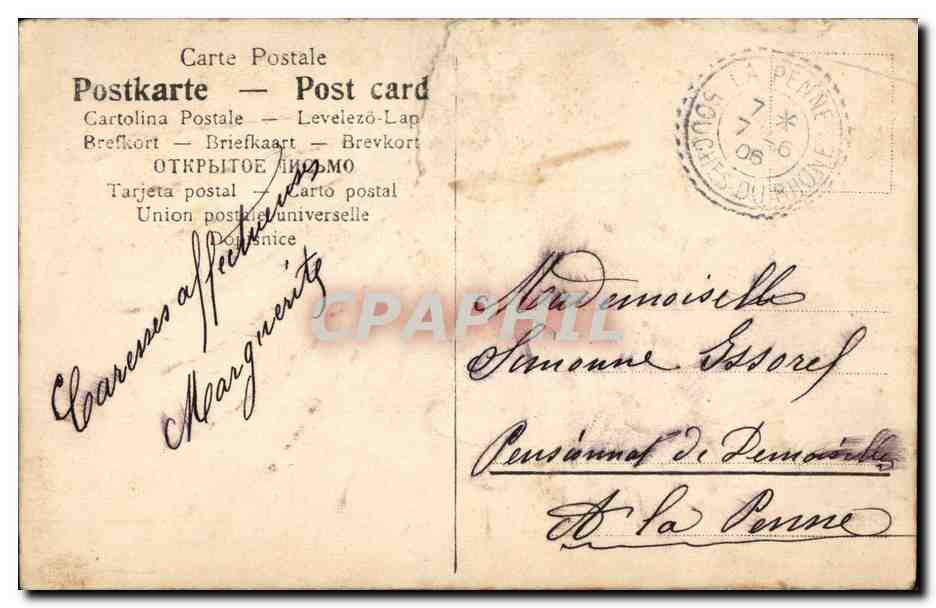 CPA Fantaisie Femme Eventail — Verso