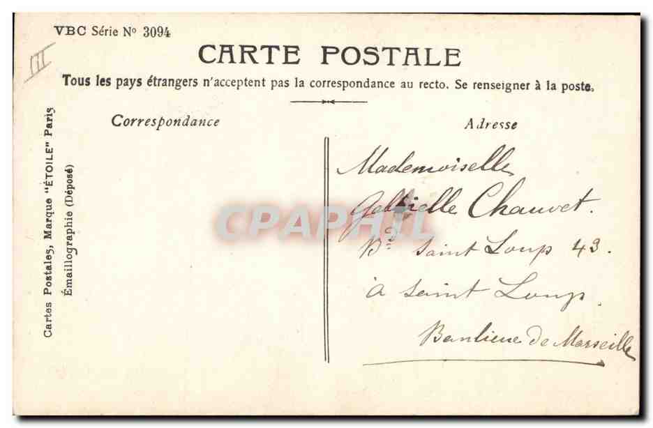 Jeune femme en uniforme — 1907 — LE NORMAND PHOT. — Verso