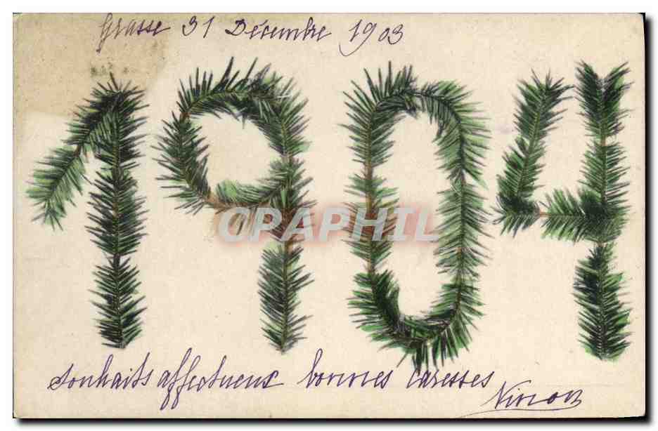CPA Fantaisie Fleurs Annee 1904