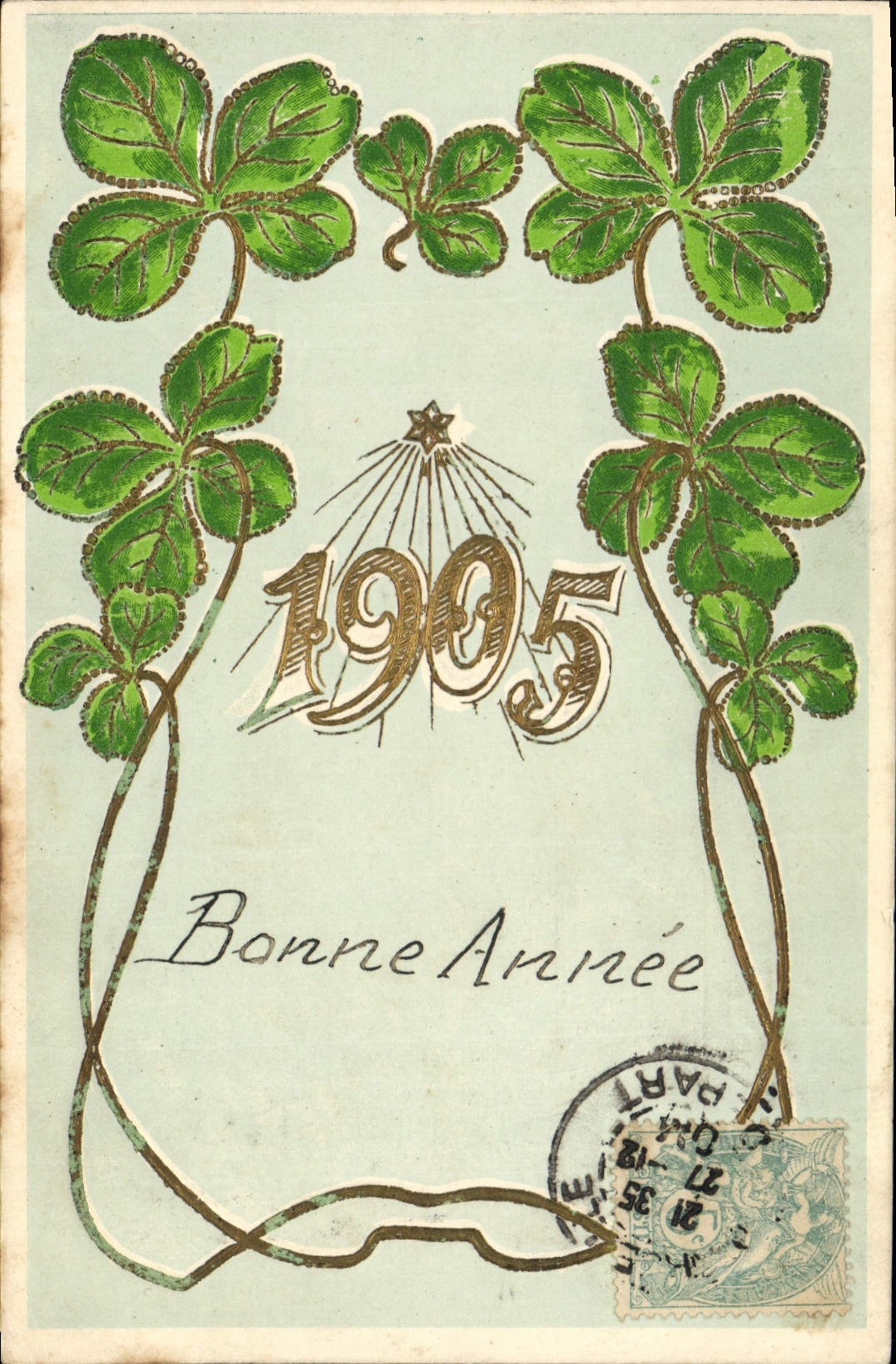 CPA Fantaisie Fleurs Annee 1905 Trefles