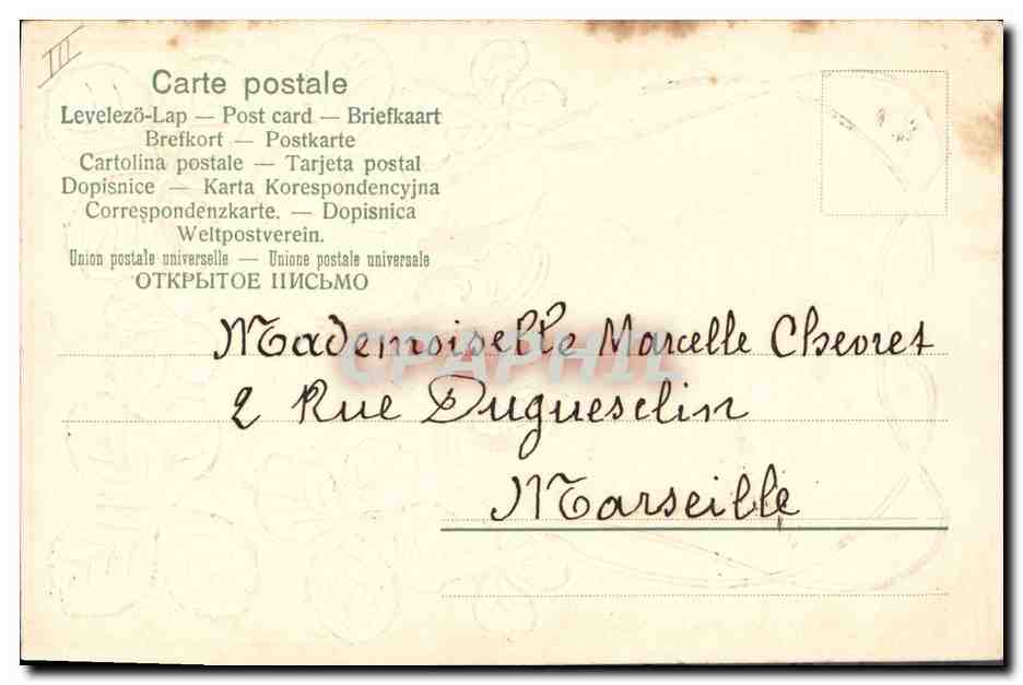 CPA Fantaisie Fleurs Annee 1905 Trefles — Verso