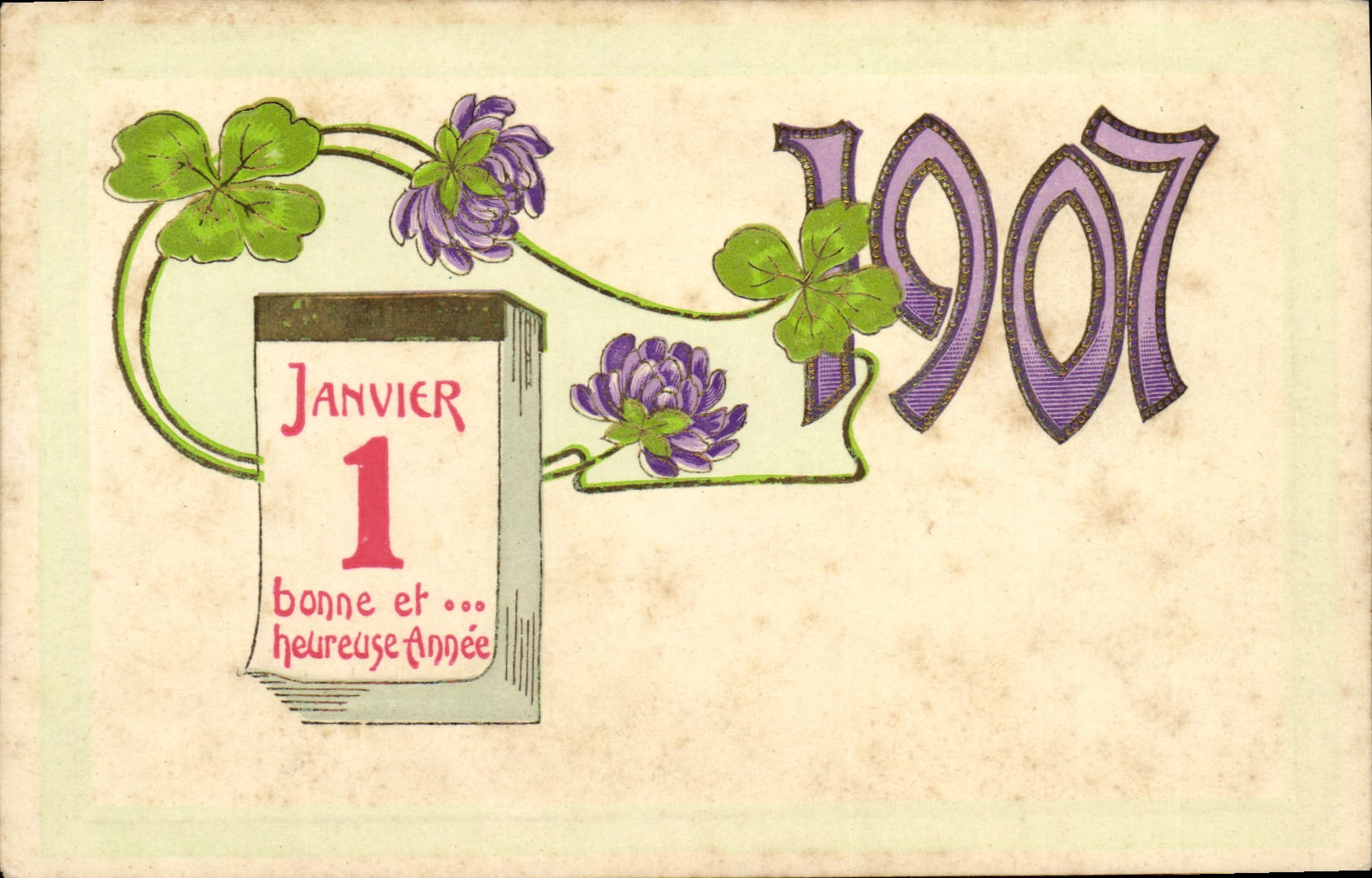 Calendrier — Janvier 1 — 1907 — CPAPHIL