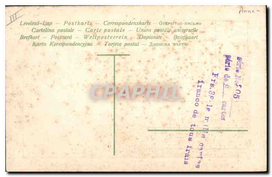 Calendrier — Janvier 1 — 1907 — CPAPHIL — Verso