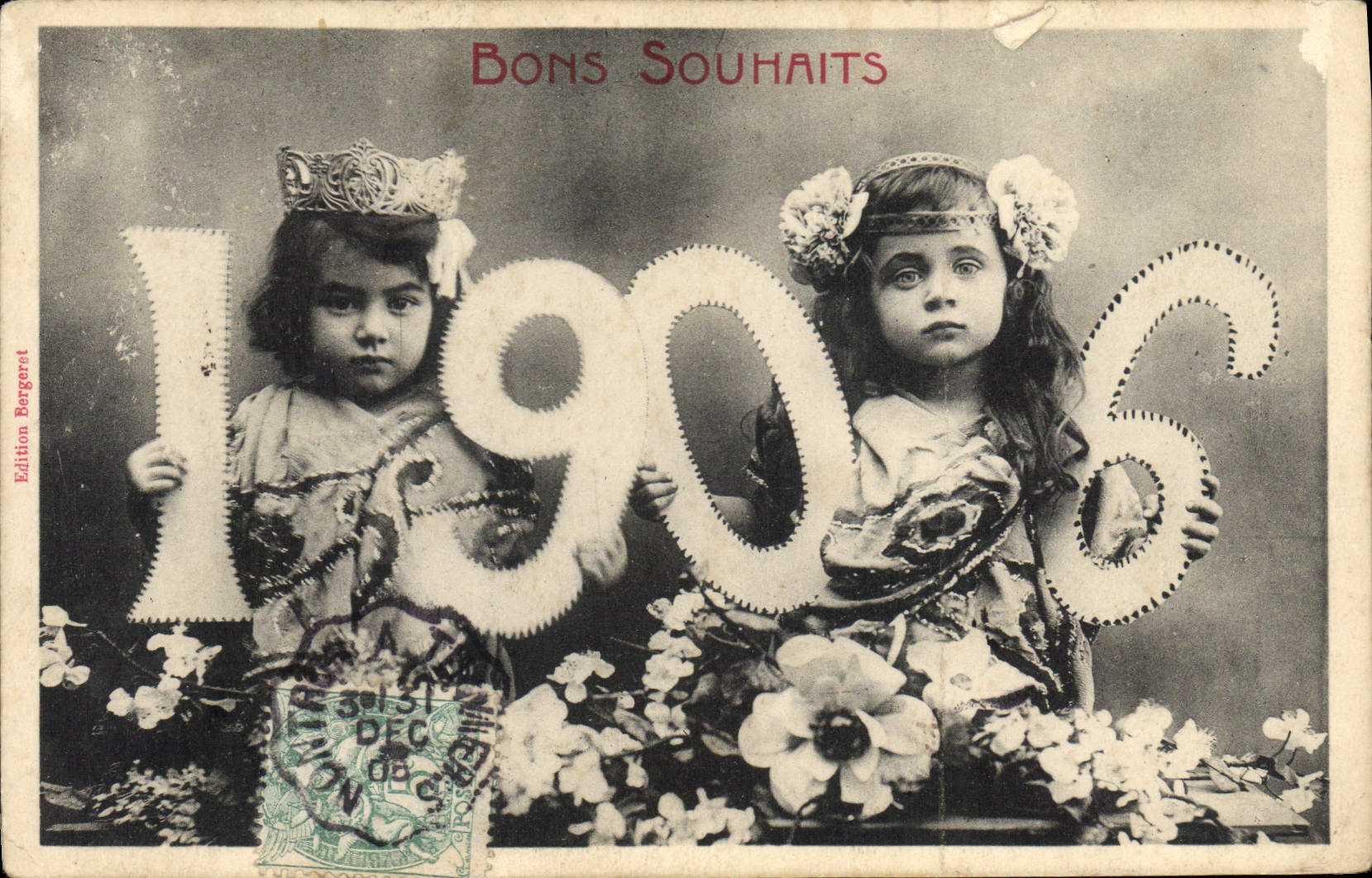 CPA Fantaisie Fleurs Annee 1906 Enfants