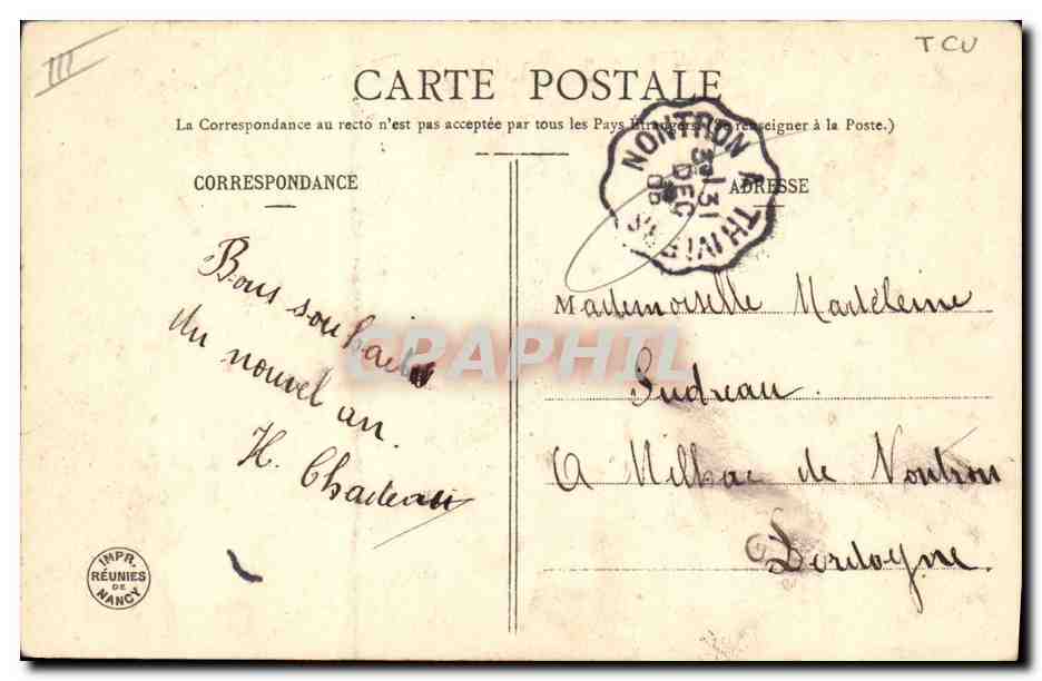 CPA Fantaisie Fleurs Annee 1906 Enfants — Verso