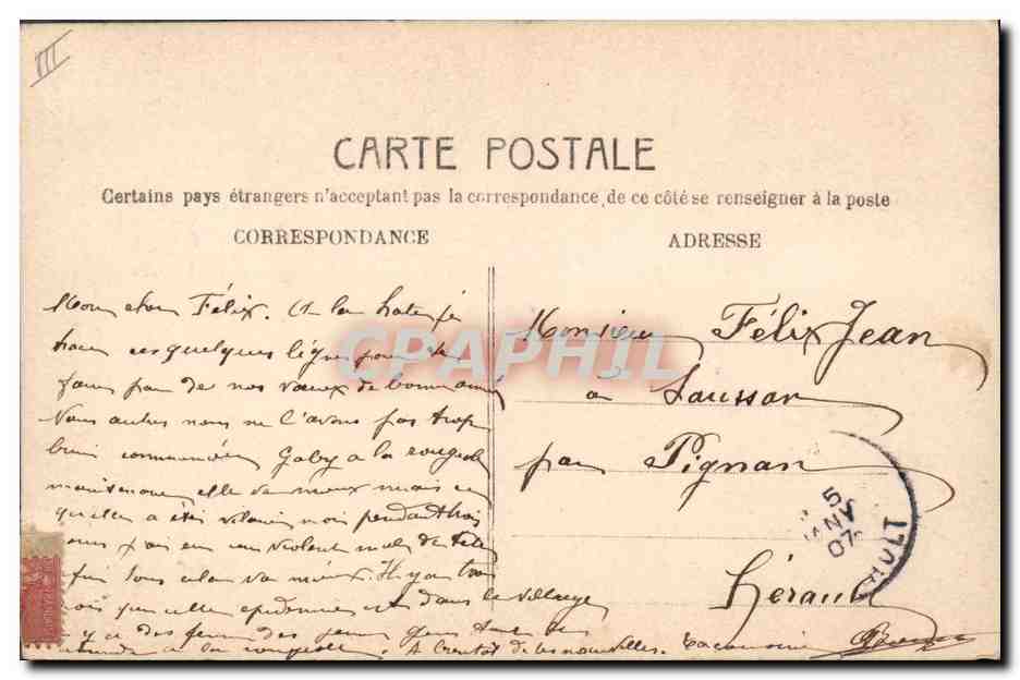 CPA Fantaisie Fleurs Annee 1907 Femme Enfants — Verso