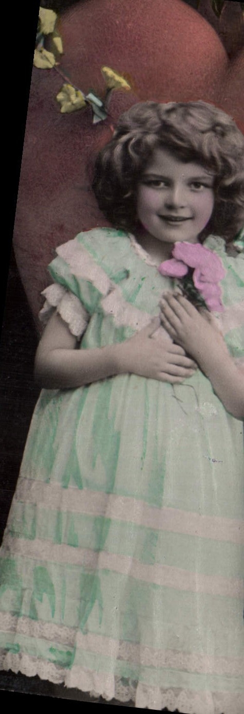 CPA Fantaisie Fleurs Enfant Coeur 