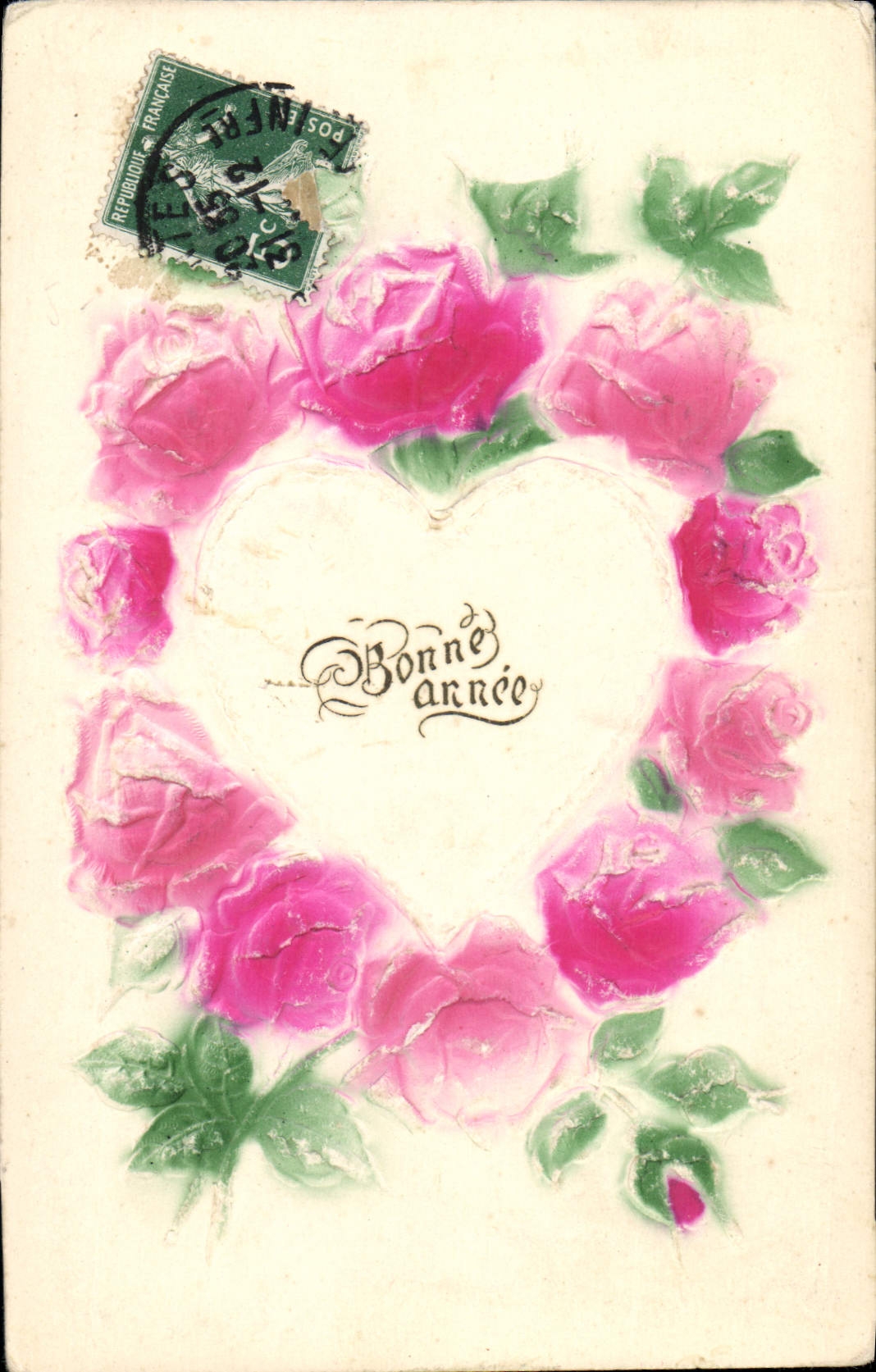 CPA Fantaisie Fleurs Coeur 