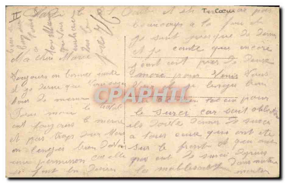 CPA Fantaisie Fleurs Femme Coeur Soldat Militaria Anges  — Rückseite