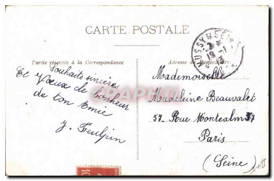 CPA Fantaisie Fleurs Coeur  — Verso