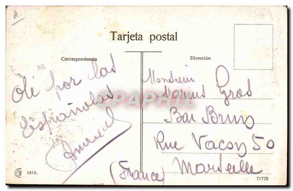 CPA Corrida Course de taureaux Gracion a Bombita  — Rückseite