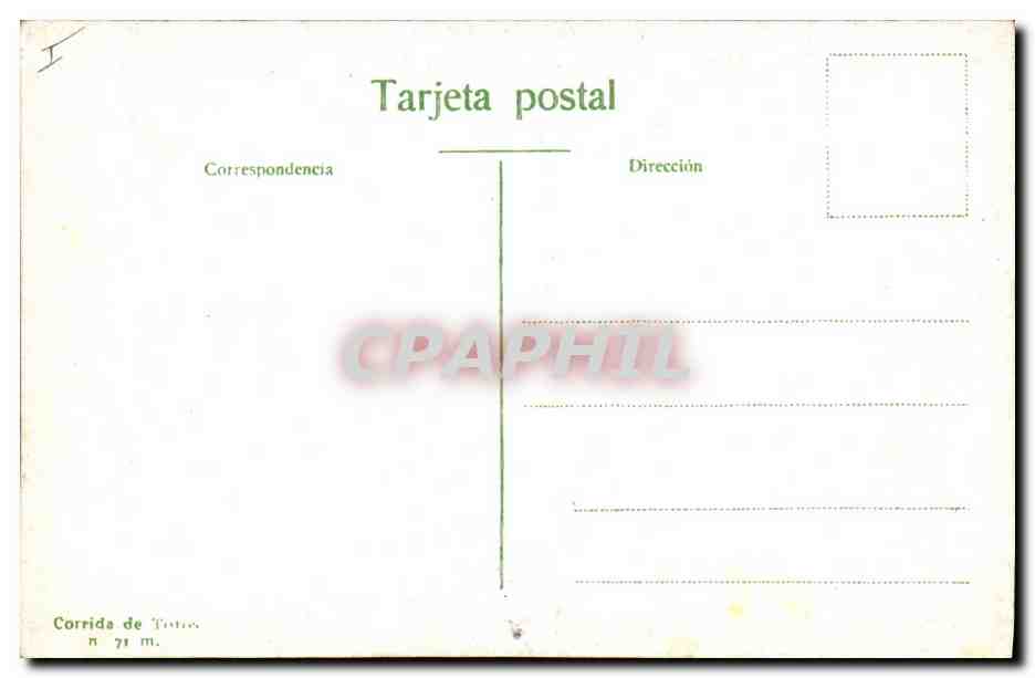 CPA Corrida Course de taureaux Poniendo banderillas  — Rückseite