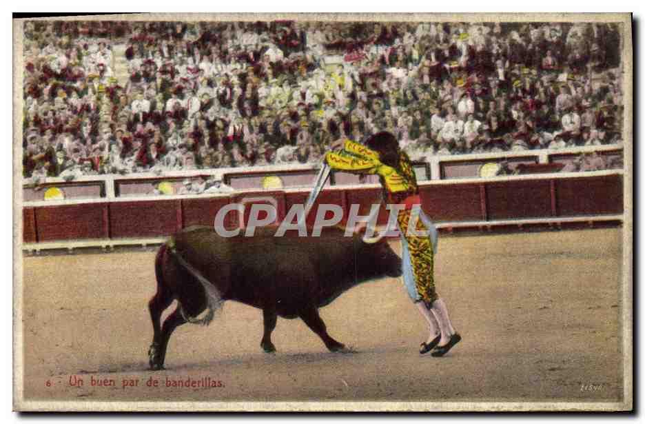 CPA Corrida Course de taureaux Un buen par de banderillas 