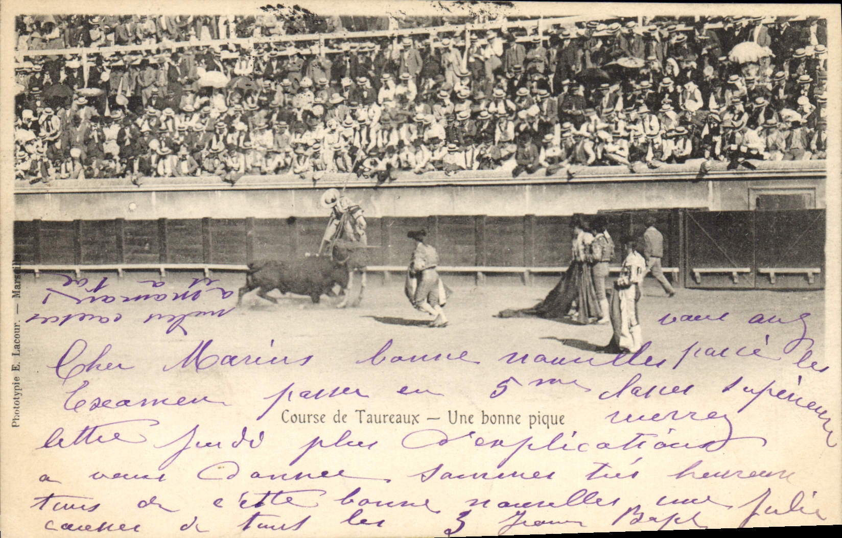 Bullfight — A Good Thrust — Phototypie E. Lacour — Marsillargues