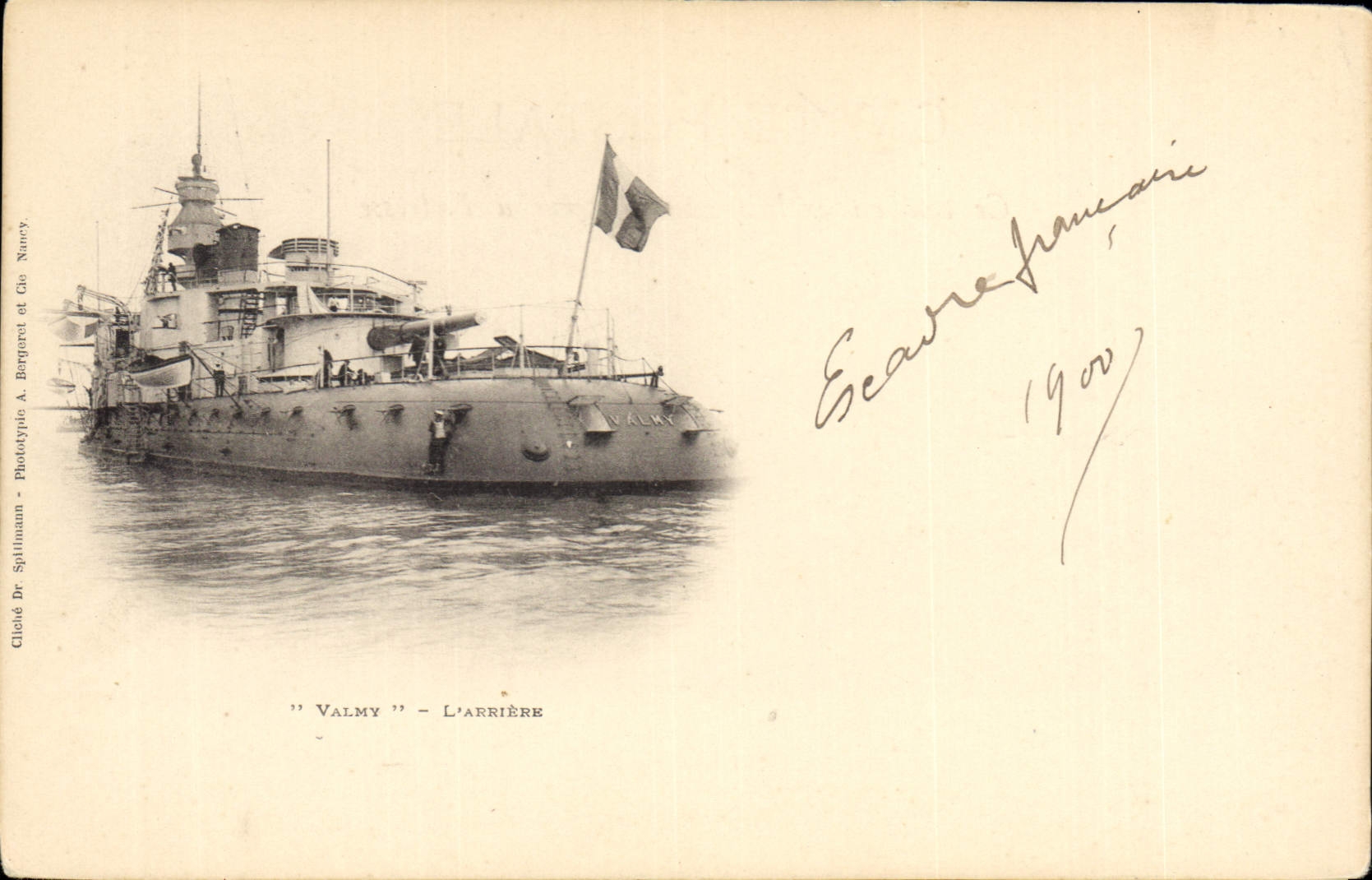 Croiseur "Valmy" — L'arrière — Phototypie A. Berperv et Cie, Nancy