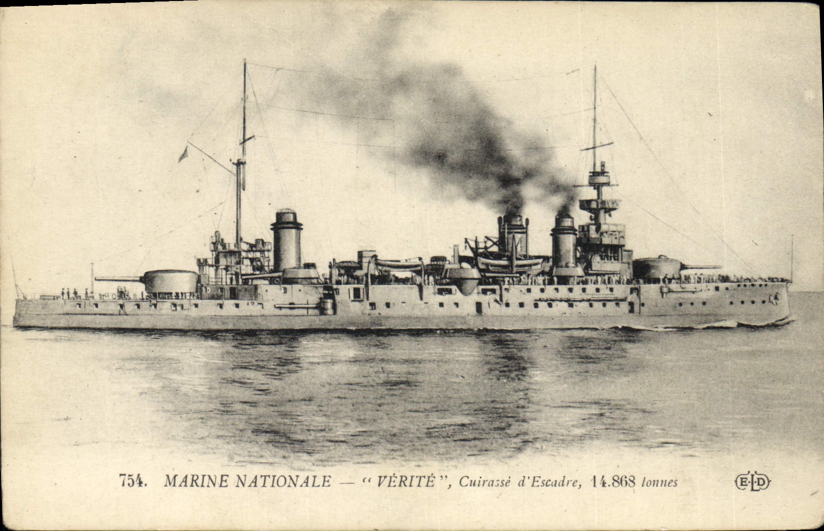 Marine Nationale — "Vérité", Cuirassé d'Escadre — E.D. n°754
