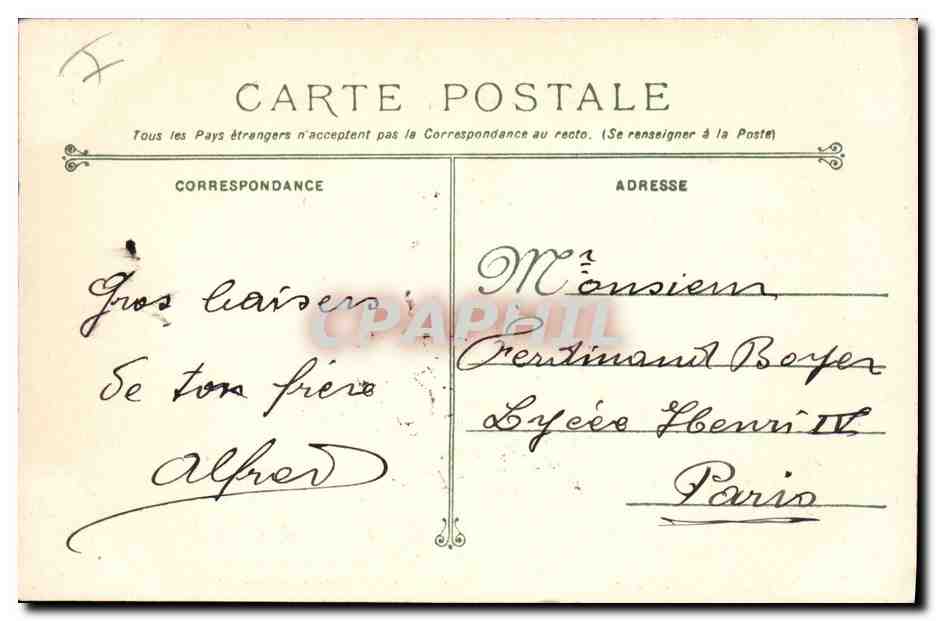 CPA Bateau de Guerre Le Voltaire Cuirasse d'escadre du projet Thomson  — Verso