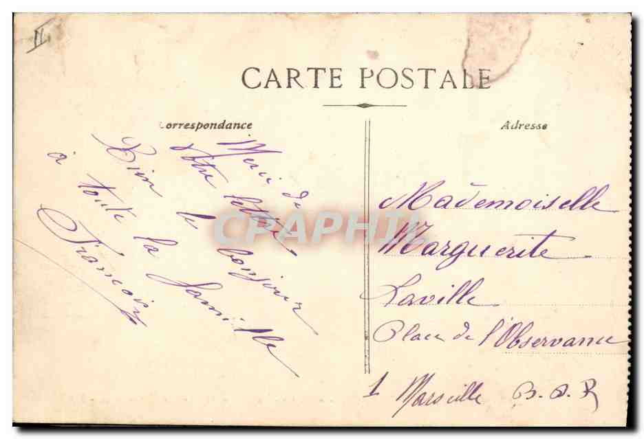 Victor-Huguenot — croiseur de 1re classe — Marine de Guerre — Verso