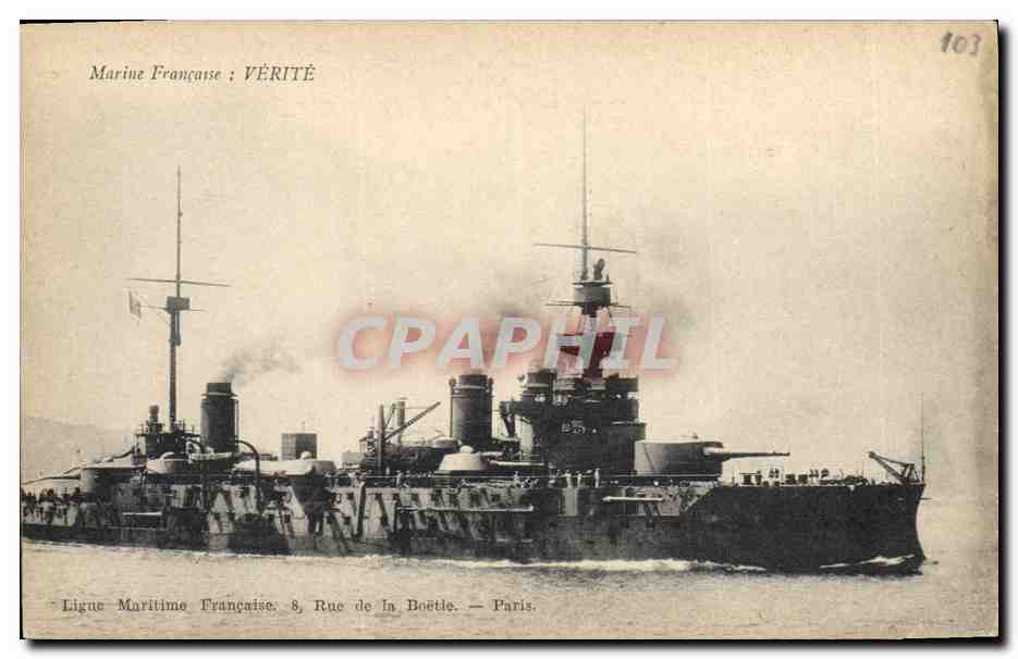 CPA Bateau de Guerre Verite 
