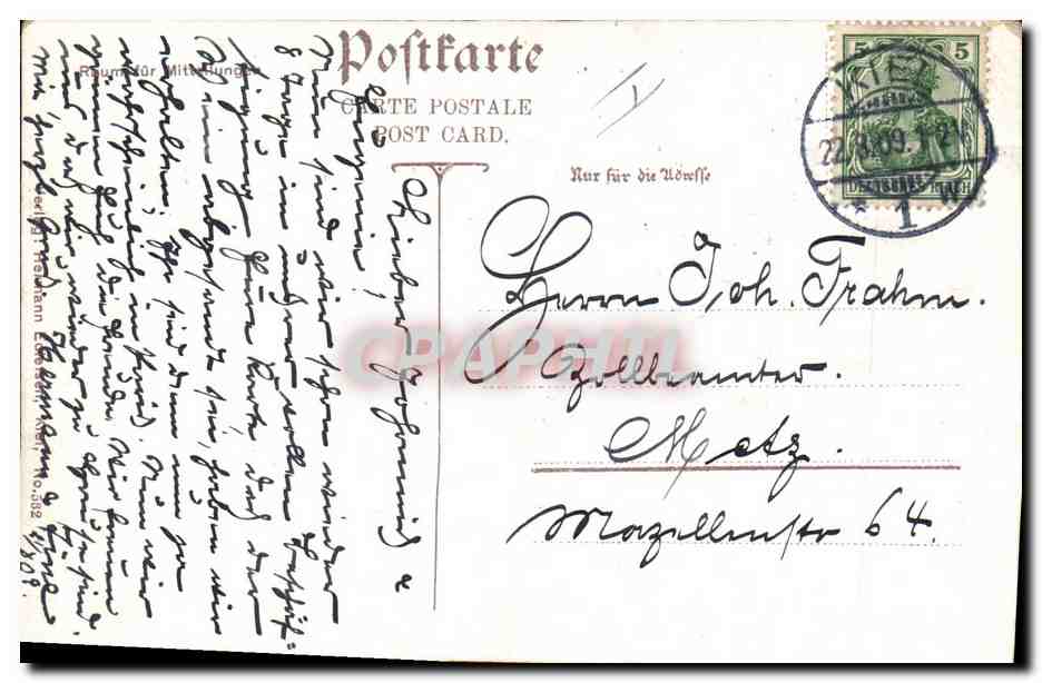 CPA Bateau de Guerre SMS York  — Verso