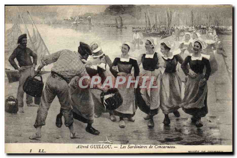 CPA Folklore Alfred Guillou Les sardinieres de Concarneau 