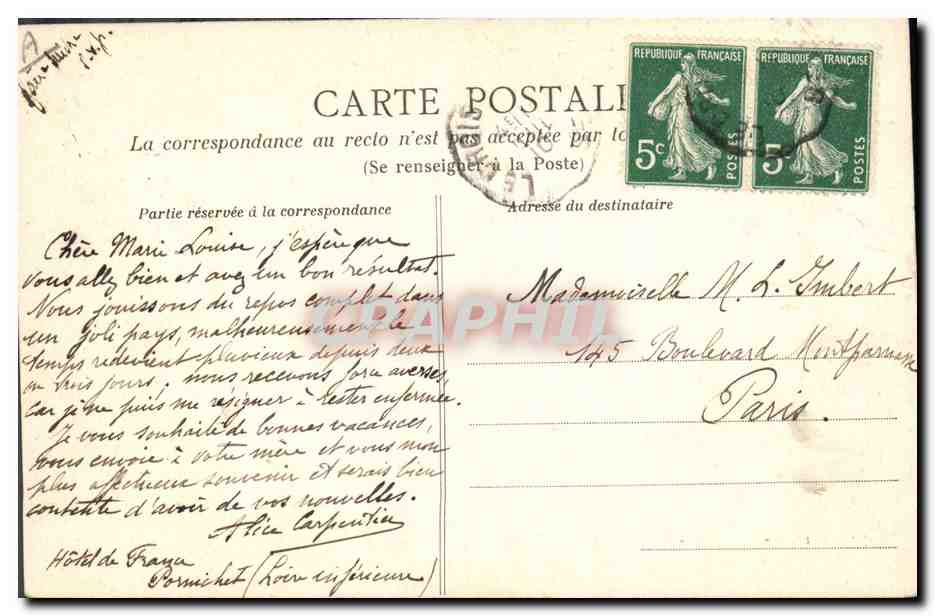 CPA Folklore Keriolet Costumes anciens du musee La Gavotte  — Verso