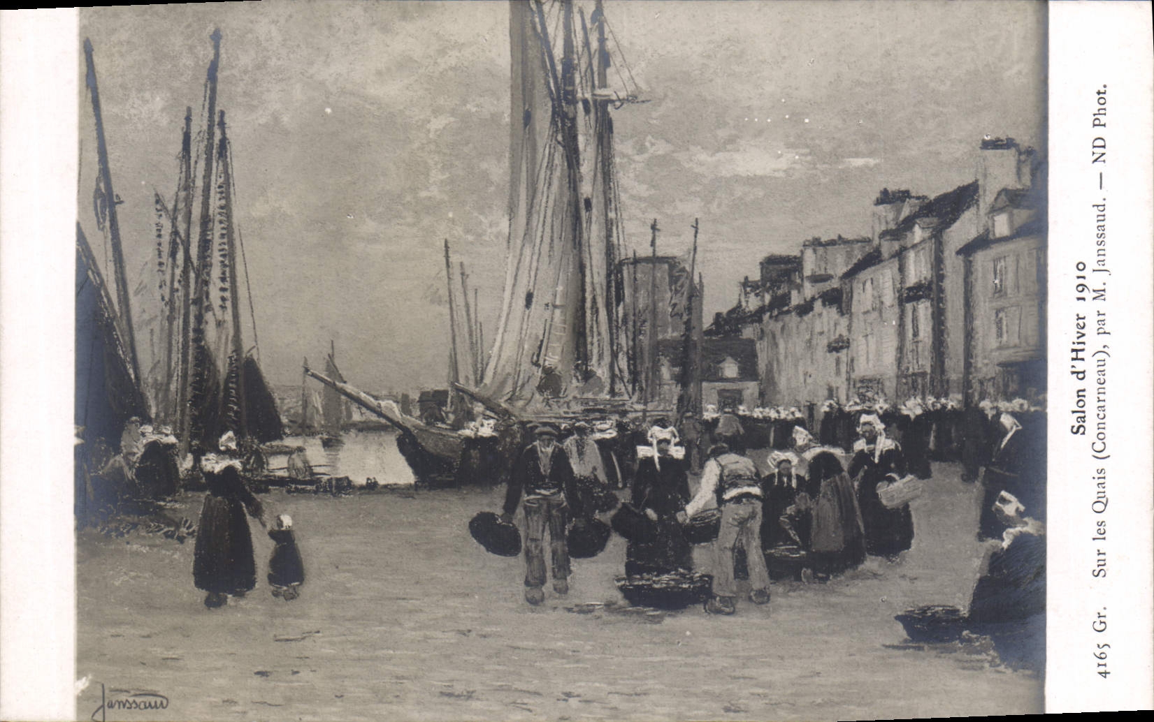 CPA Folklore Salon d'hiver 1910 Sur les quais Concarneau Janssaud 