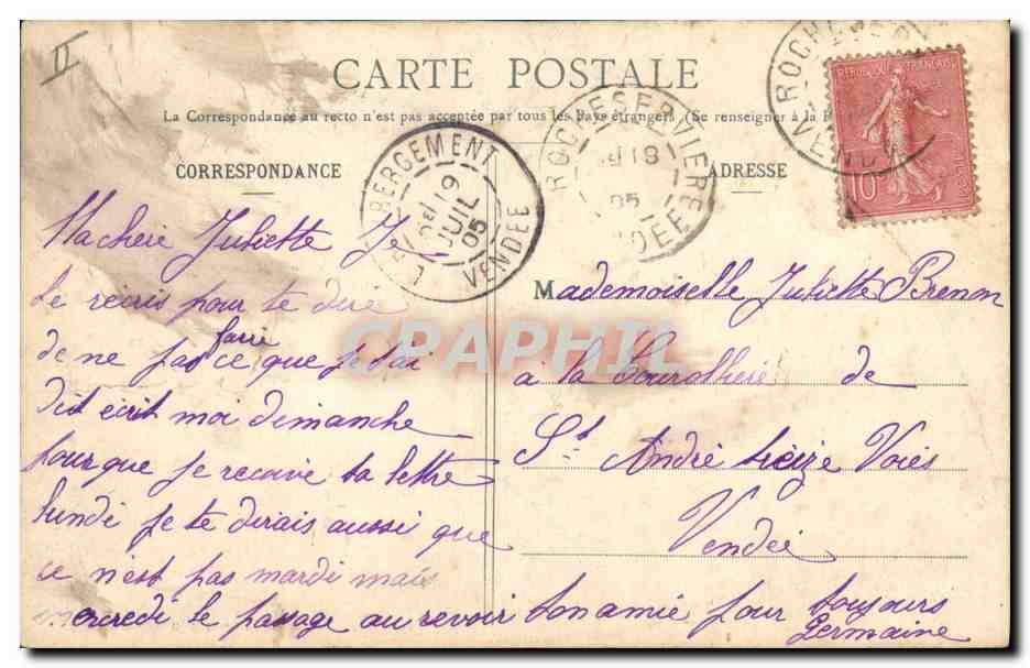 CPA Folklore L'amour en Bretagne Declaration  — Verso